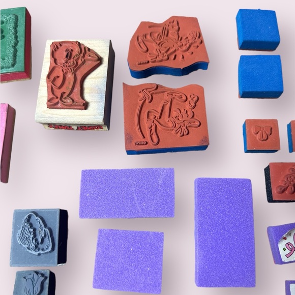 Set of 25 Miscellaneous Rubber Stamps Holiday Thank You Porky The Pig Flowers - Picture 9 of 11